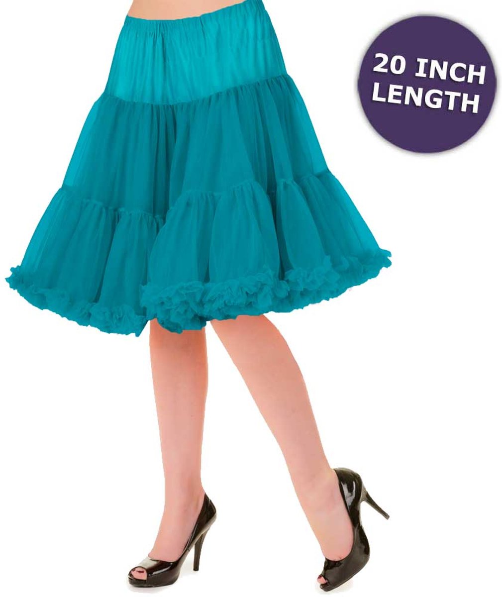 Petticoat emerald groen - Vintage Retro Rockabilly - 20 inch lengte - XS/S - Dancing Days