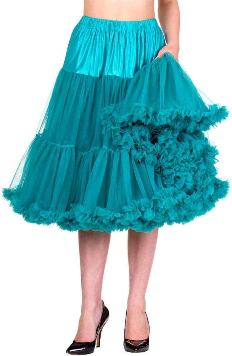 Petticoat extra lang emerald groen - Vintage Retro Rockabilly - 26 inch lengte - XS/S - Dancing Days