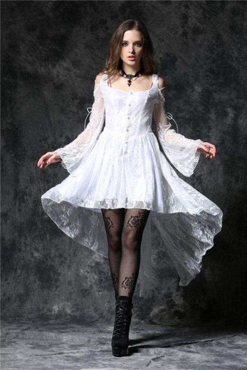 Dark In Love High low jurk -M- Gothic ghost Wit