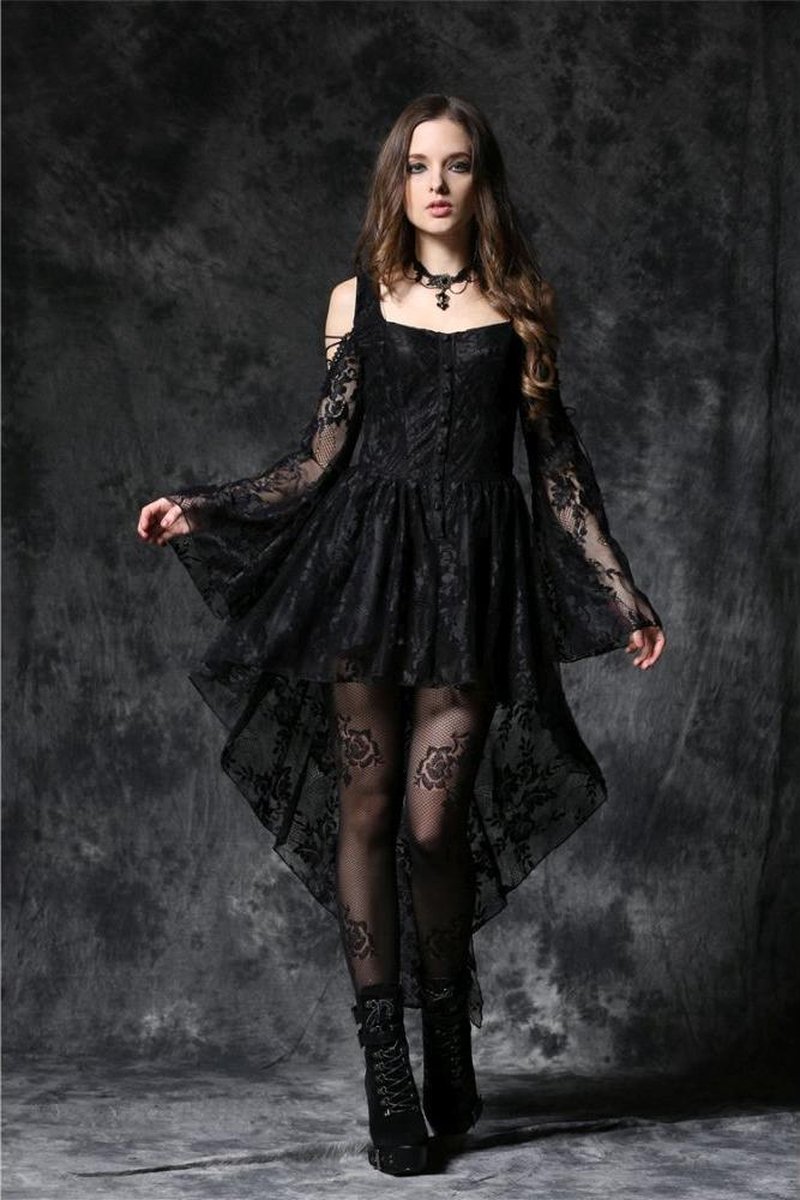 Dark In Love High low jurk -XXL- Gothic ghost Zwart