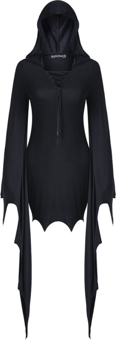 Dark In Love Lange jurk -L/XL- Batwing Vampire Zwart