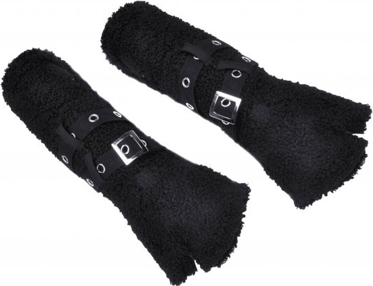 Dark in Love Handschoenen Punk metal warm wooly plaid cat claw Zwart