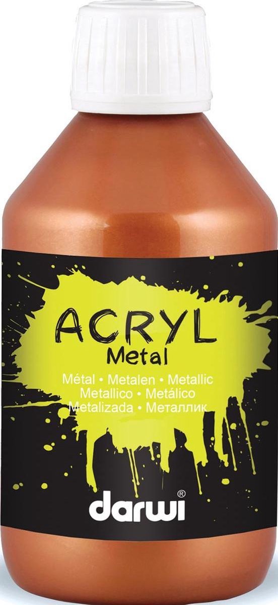 Darwi acrylverf Metal effect, flacon van 250 ml, brons