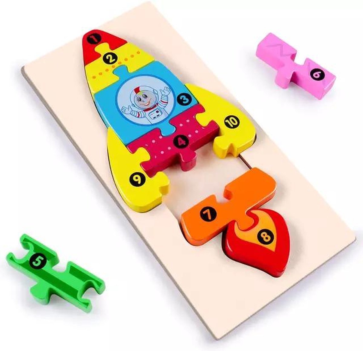 Kinderpuzzel - Hout - 10 stukjes - Raket