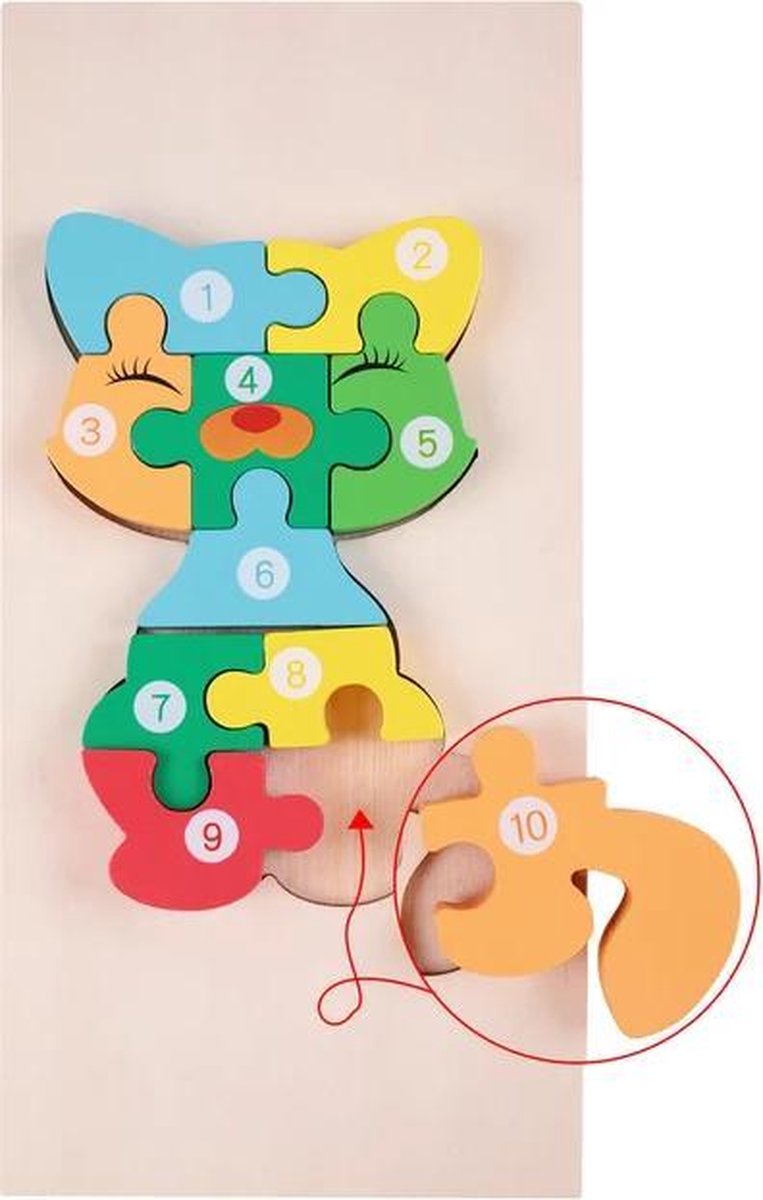 Kinderpuzzel - Hout - 10 stukjes - Vos