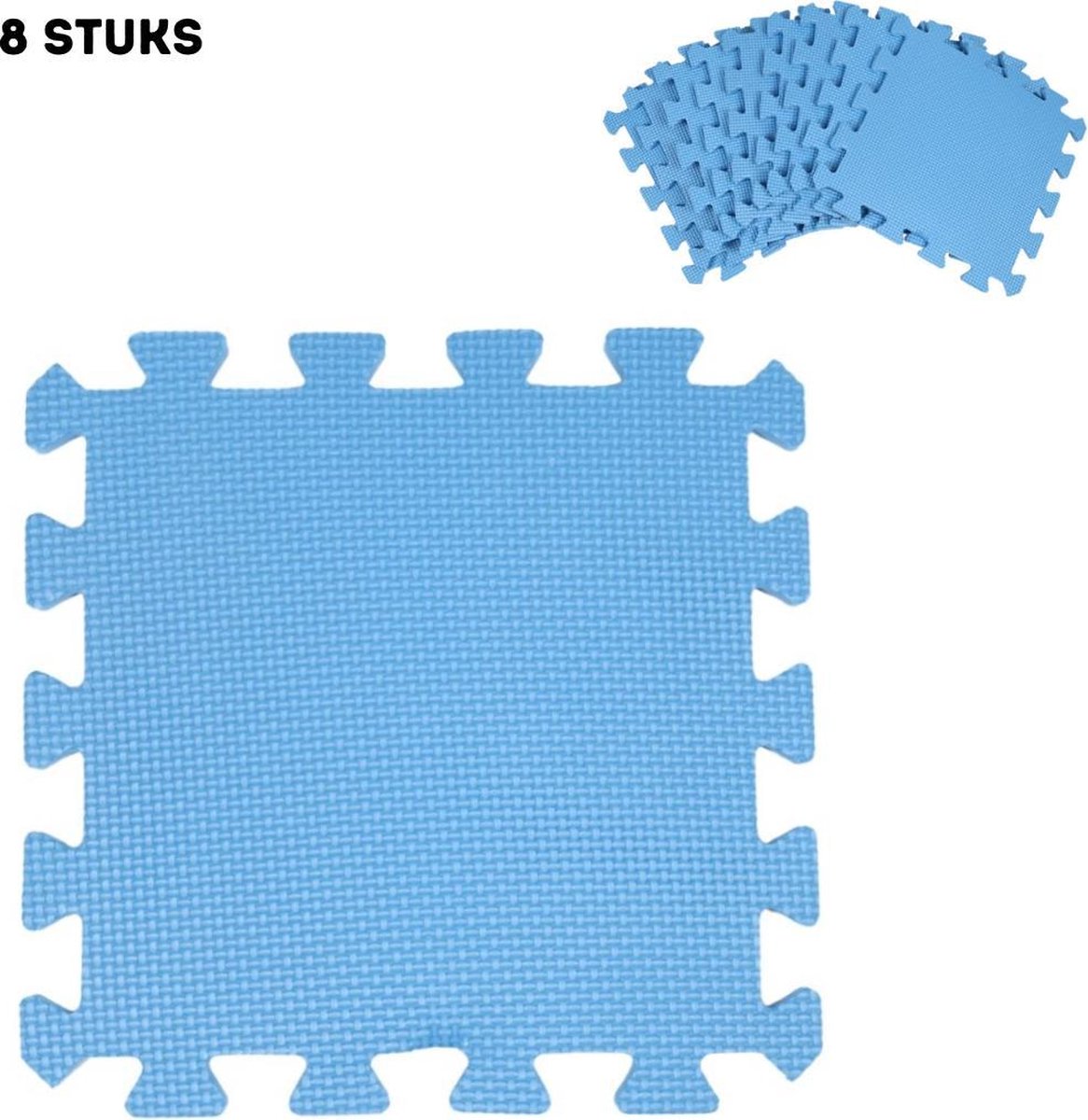 Foam mat - Set van 8 - Onderzeil - Zwembad - Fitness - Spelen - Tegels - Vloerpuzzel - Blauw