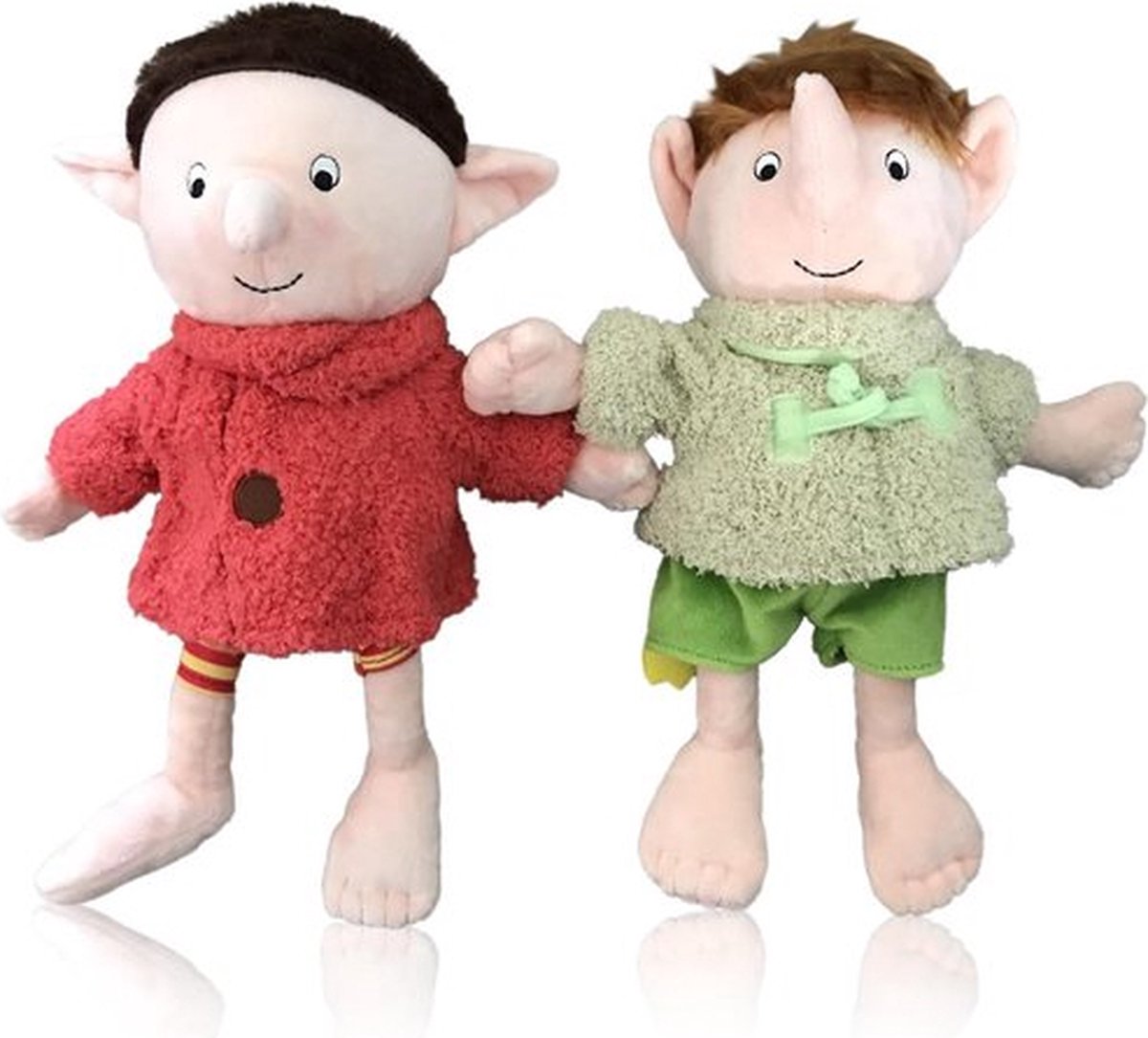 De Gorgels Bobba & Belia - Set van twee pluche knuffelpoppen - 30 cm