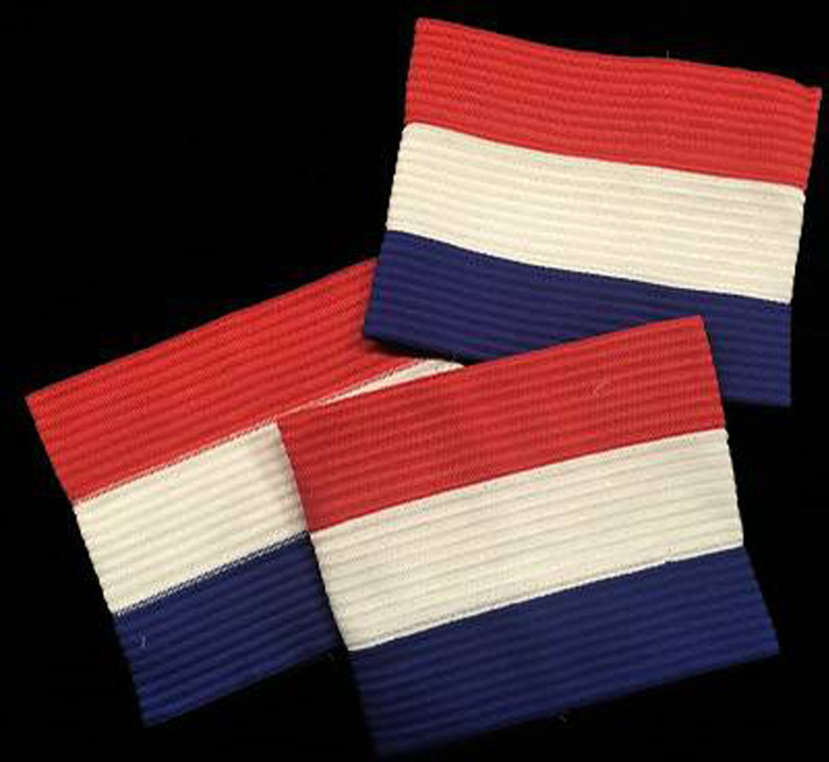 Aanvoerdersband, captainsband, rood wit blauw - 144 stuks