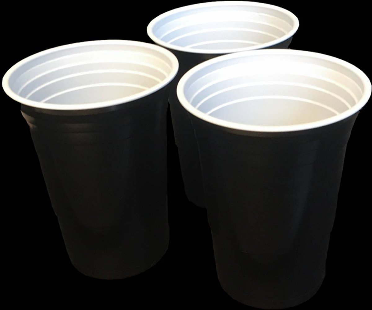 American red cups, beerpong, bier pong bekers - Zwart - 25 stuks