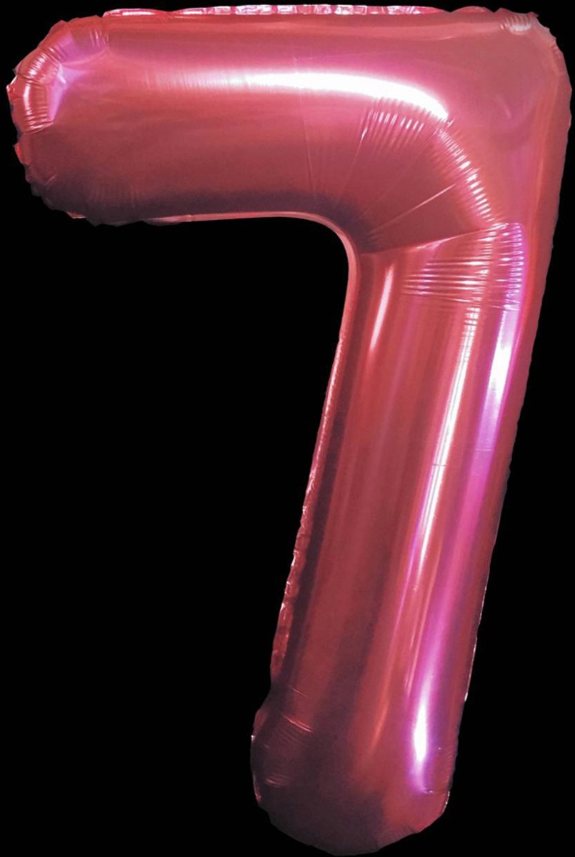 Folie ballon, verjaardags ballon, cijfer ballon 7 - 97cm - roze - 10 stuks