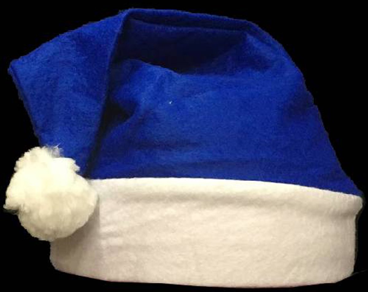 Kerstmuts, kerstmis, santa hat, basic kerstmuts - blauw - 5004 stuks