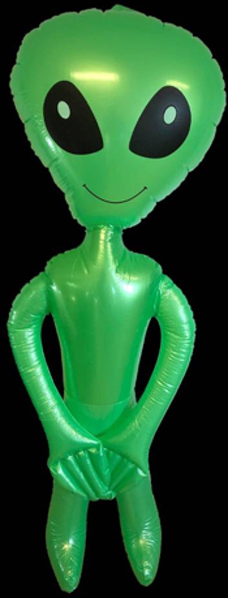 Opblaas alien, inflatables, space alien, groen - 1 stuk