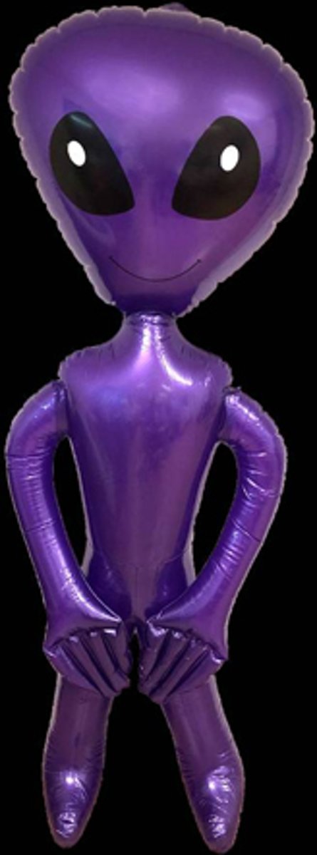 Opblaas alien, inflatables, space alien, paars - 1 stuk