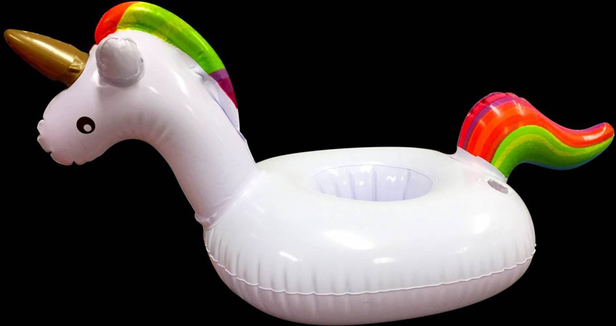 Opblaas eenhoorn bekerhouder, inflatables, unicorn - 6 stuks