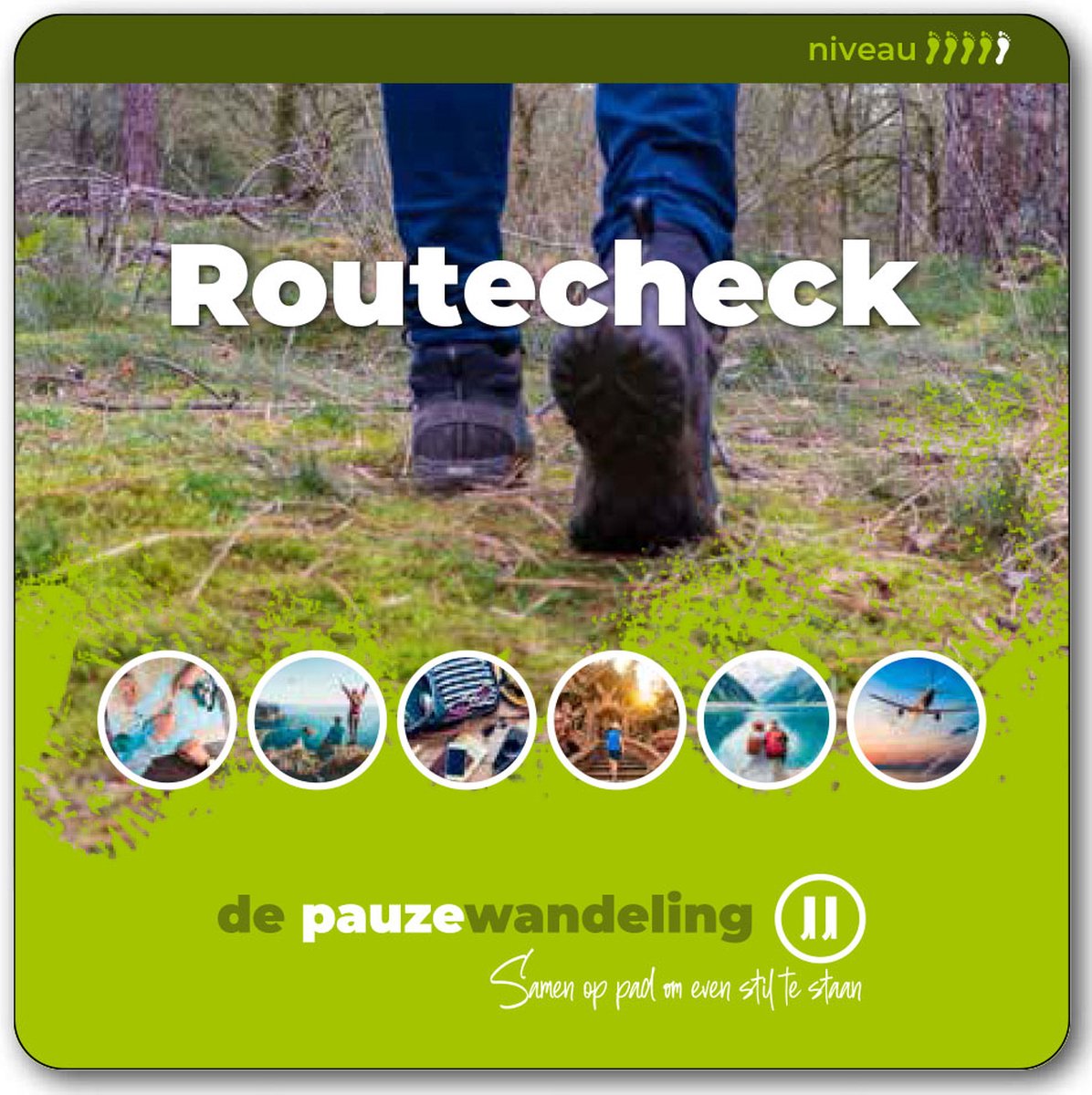 De pauzewandeling thema Routecheck - coaching - wandelcoaching - kaartspel voor buiten - gesprekskaarten - team - cadeau - training - coachkaarten