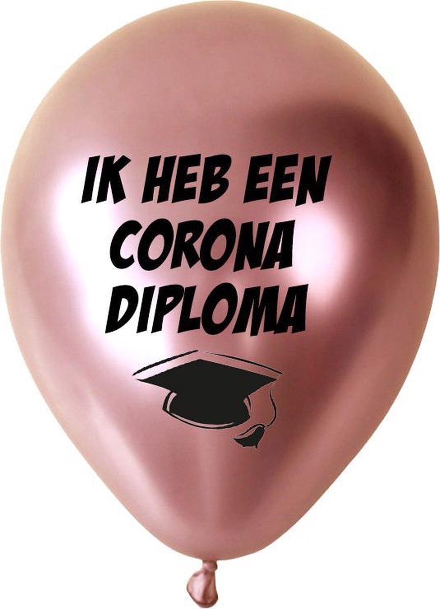 Ballonnen - Corona Diploma Crome Rose Gold (6 stuks)