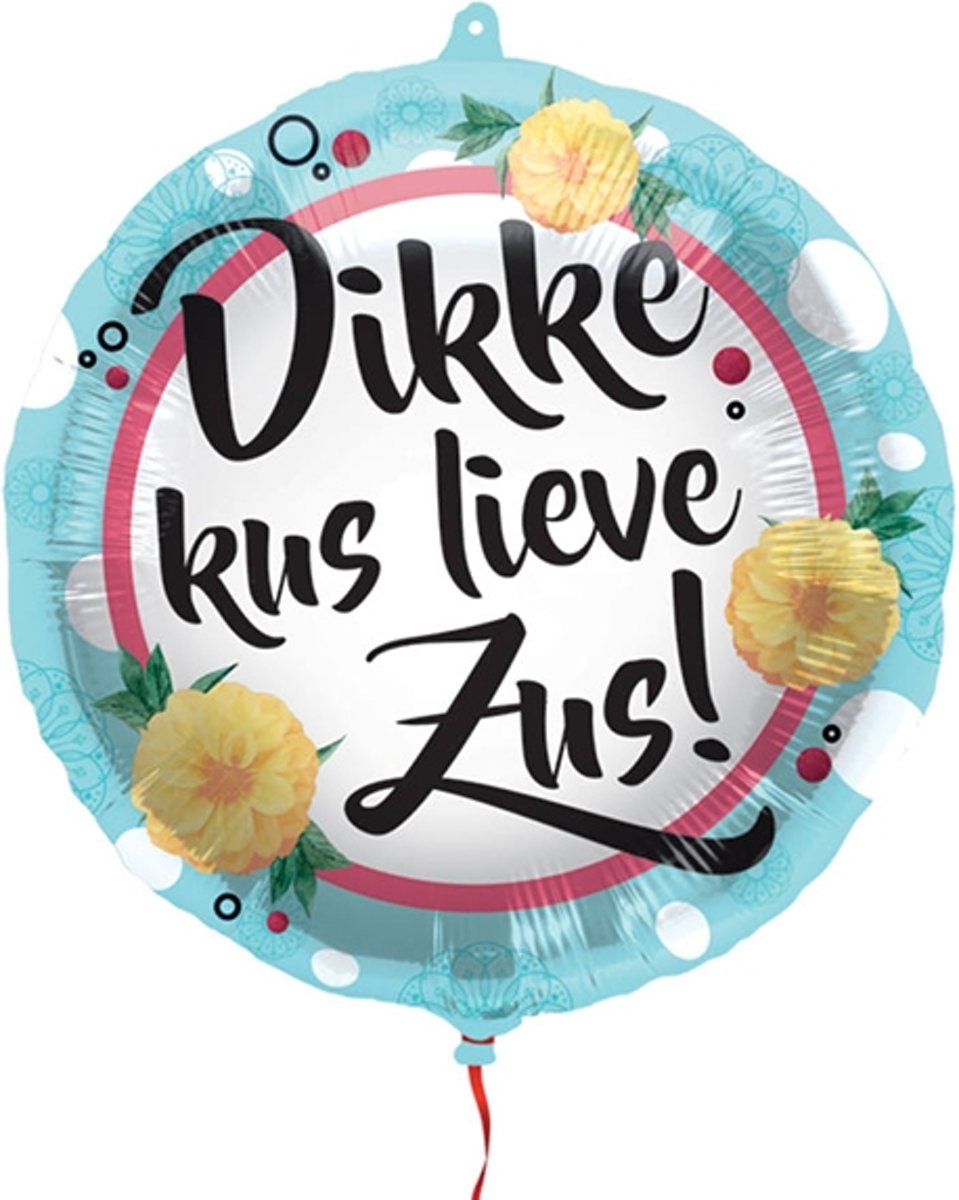 Folieballon Dikke kus lieve Zus