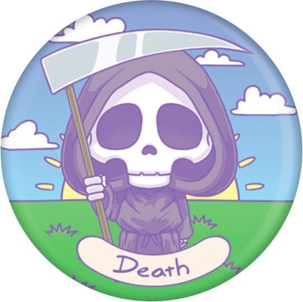 Deadly Tarot Badge/button Deadly Tarot Kawaii Death Badge Wit