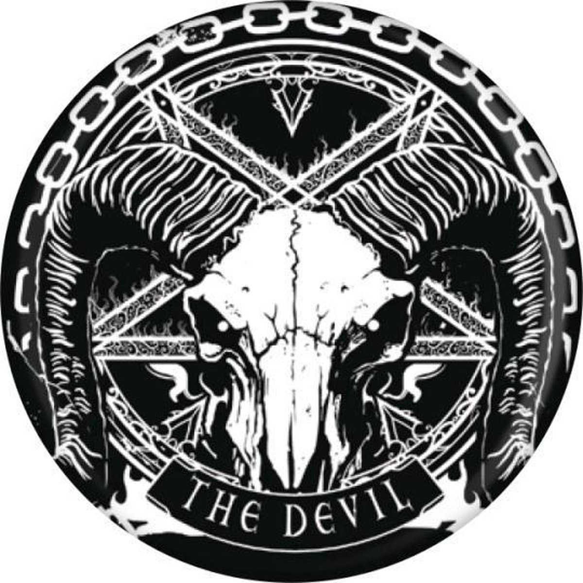 Deadly Tarot Badge/button Deadly Tarot The Devil Badge Zwart