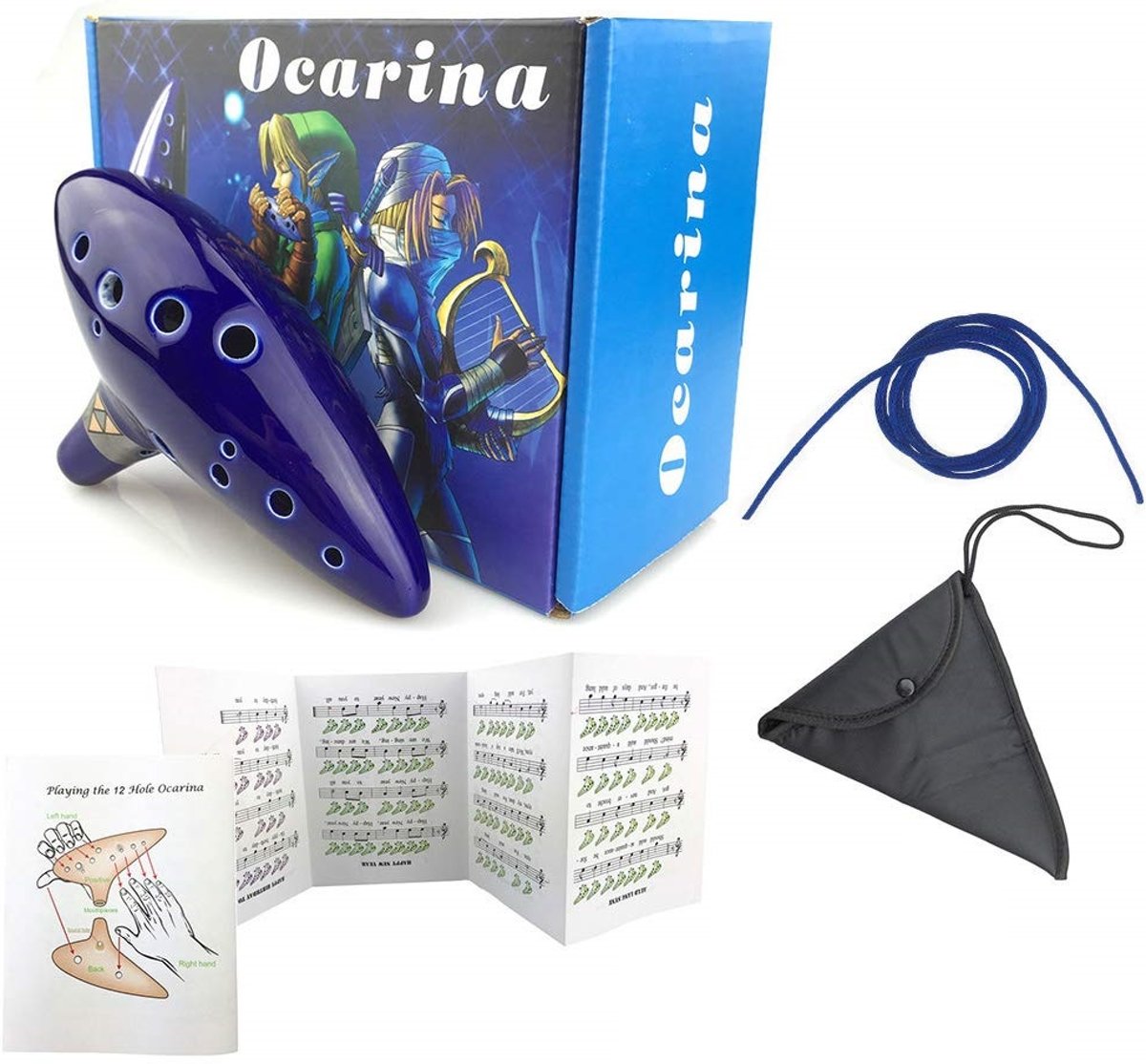 Ocarina fluit – Zelda fluitje - 12 gaten – Keramiek