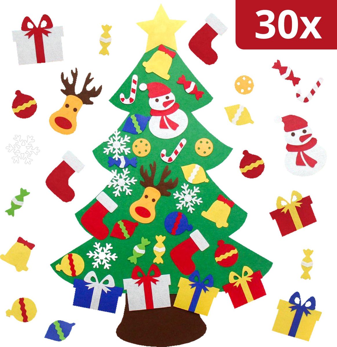 Deal-connect - vilten kerstboom voor kinderen  - vilten Kerstboom - decoratie - Vilt