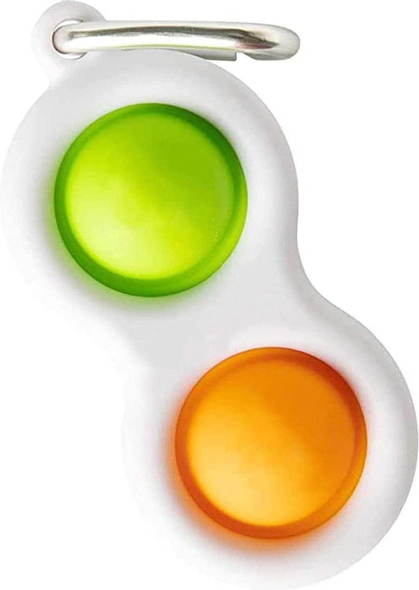 Simple Dimple - Pop It   Toy - TikTok Speelgoed - Stressbestendig - Anti-Stress - Sleutelhanger - Oranje/Groen