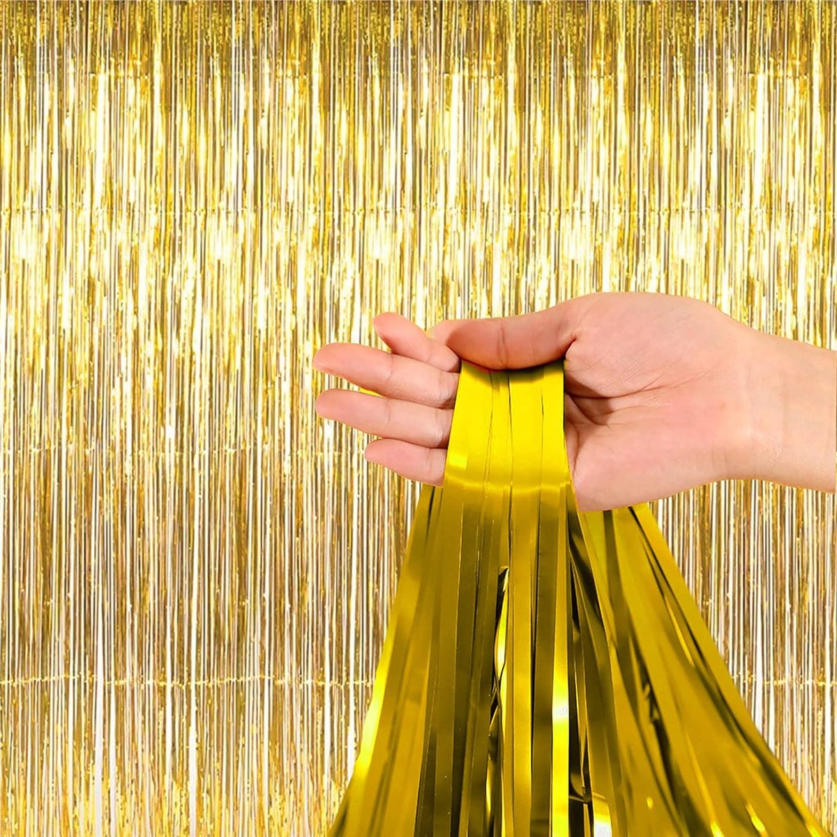   Glittergordijn goud - Deurgordijn voor feest en evenement - 2 stuks