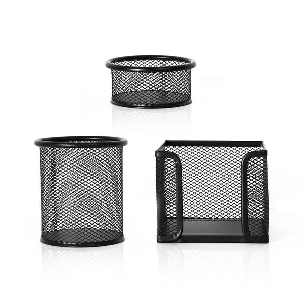 3 Delige Complete Bureau Organizer Set - Mesh bureau organizer -