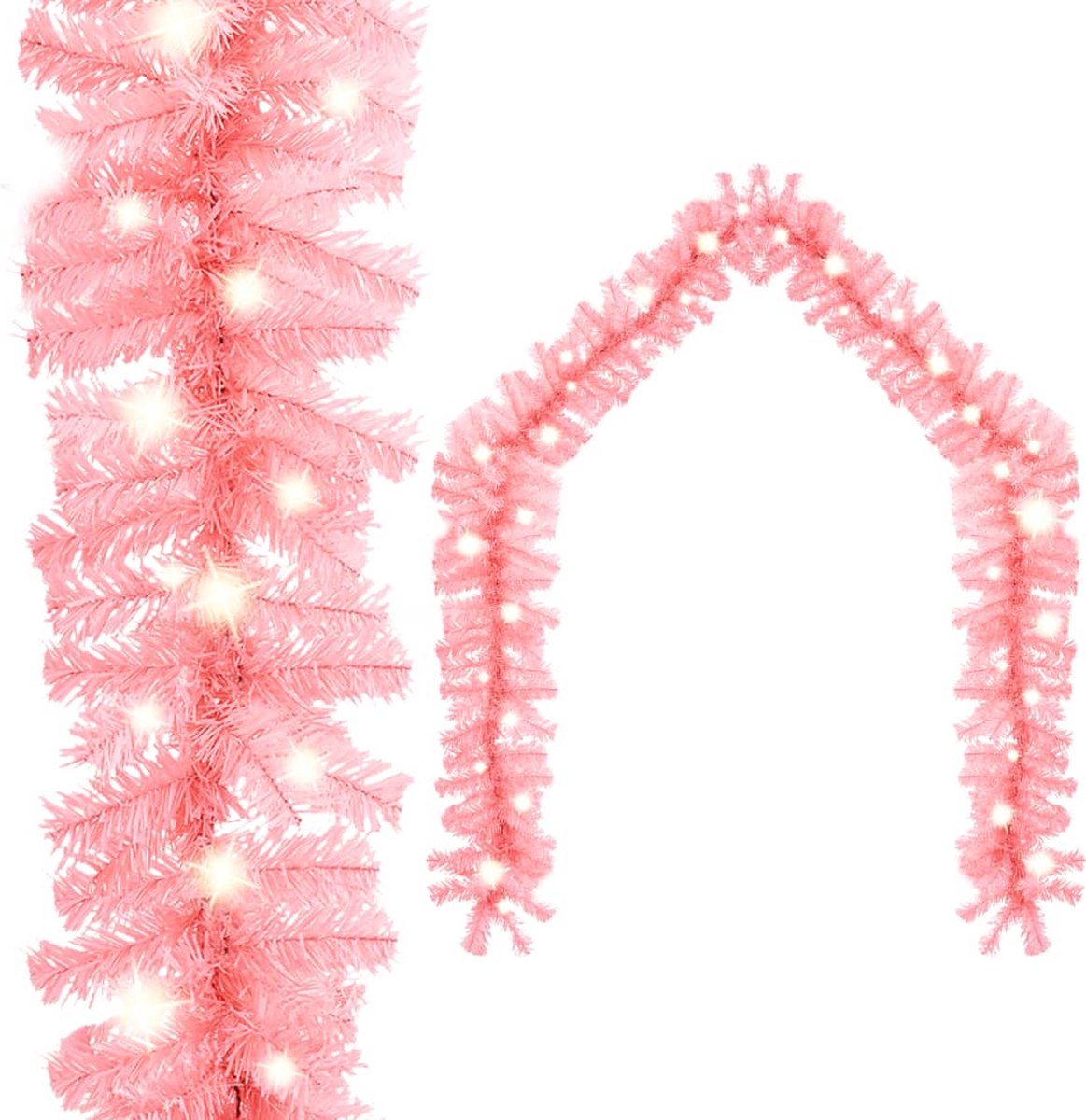 Decoways - Kerstslinger met LED-lampjes 5 m roze