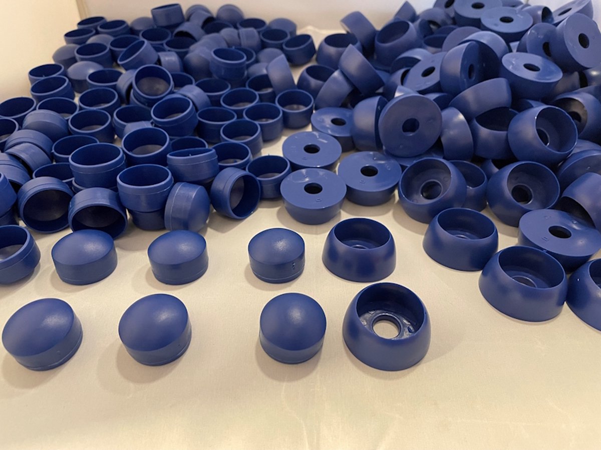 Déko-Play afdekdop M10 tweedelig blauw 100stuks