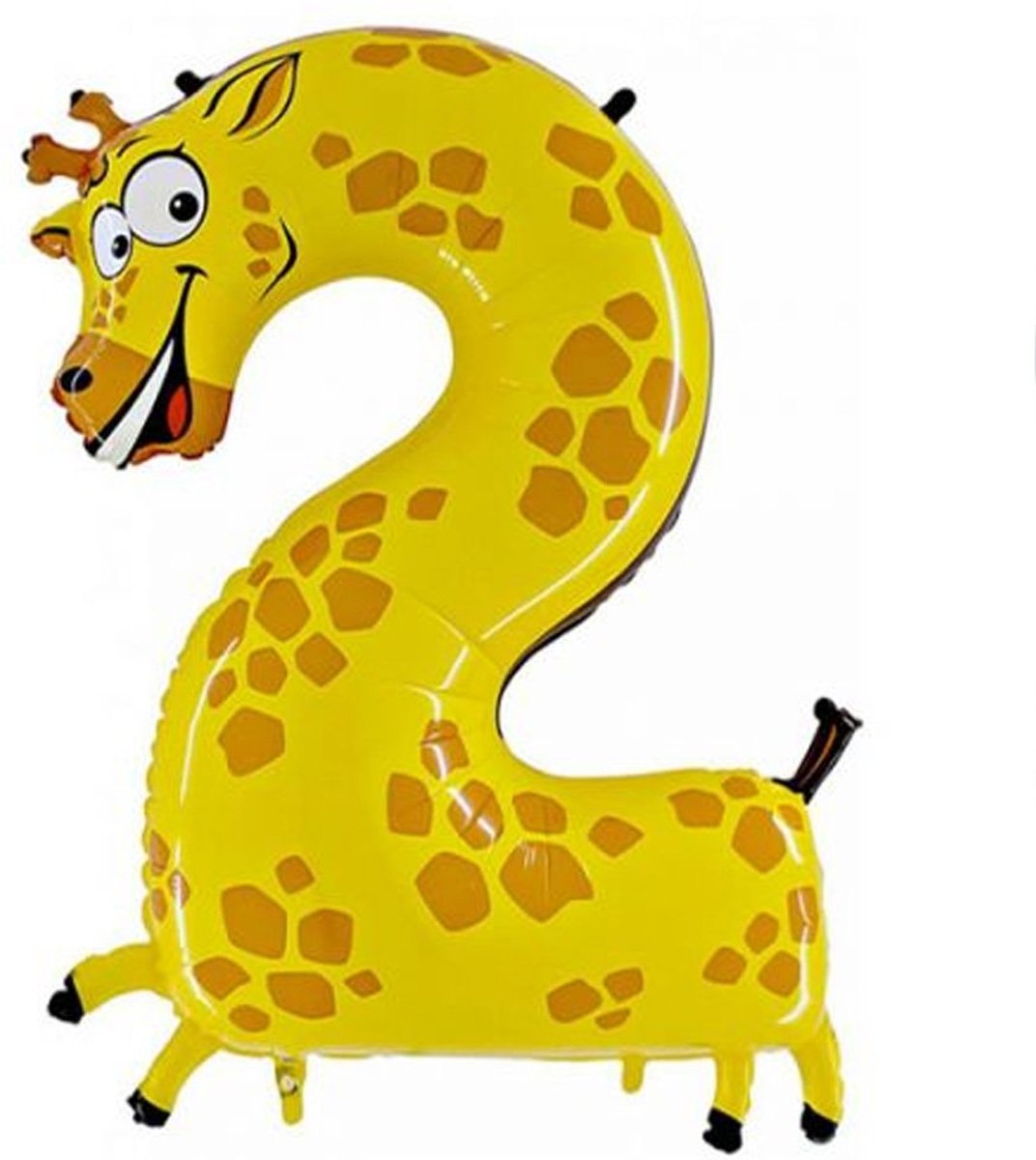 Folieballon ‘2’ Giraffe - 100 Centimeter