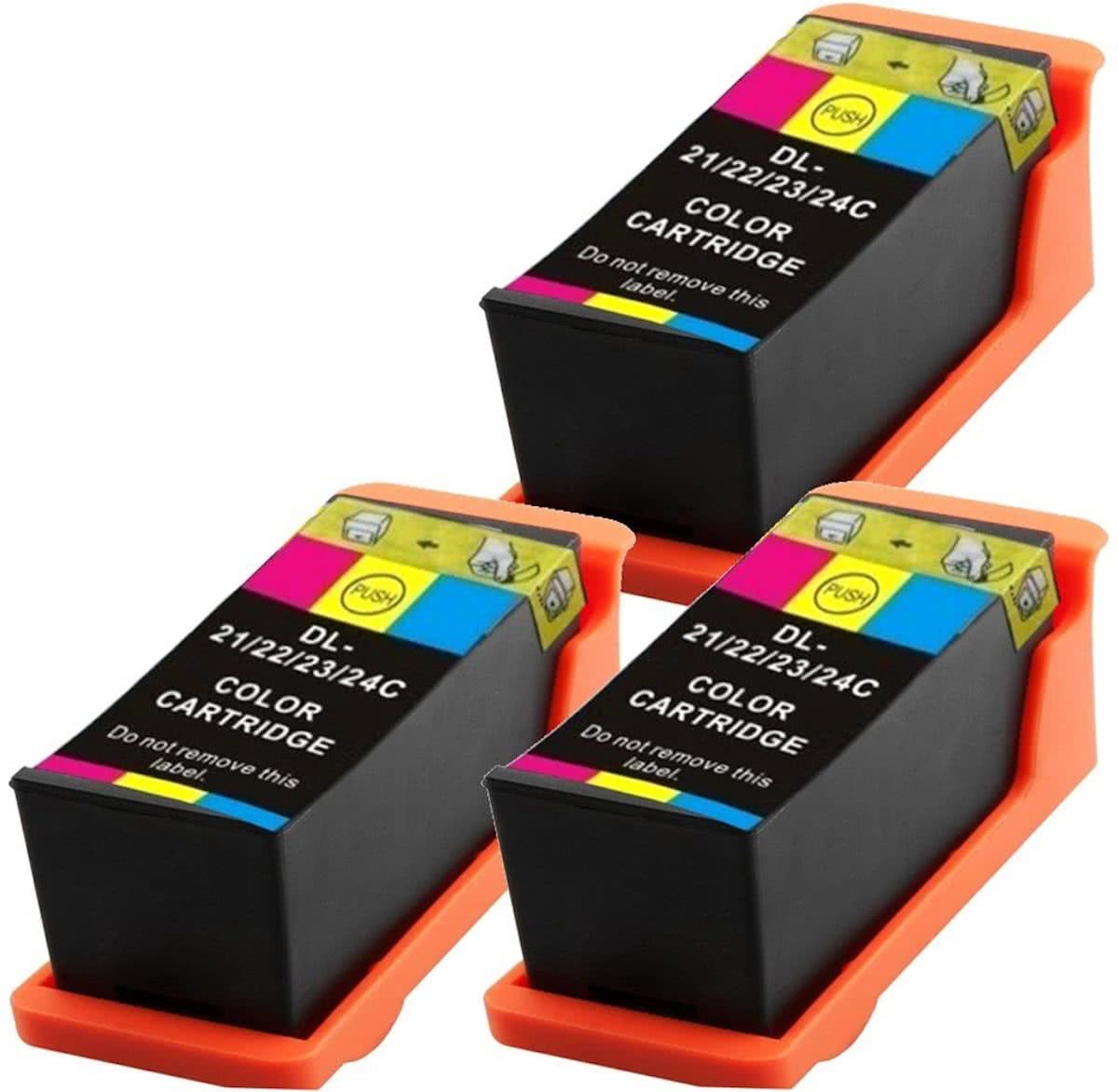 Compatible voor Dell Series 21 (22,23 en 24) InktBV® Inktcartridge-set 3pak. 3 Kleur