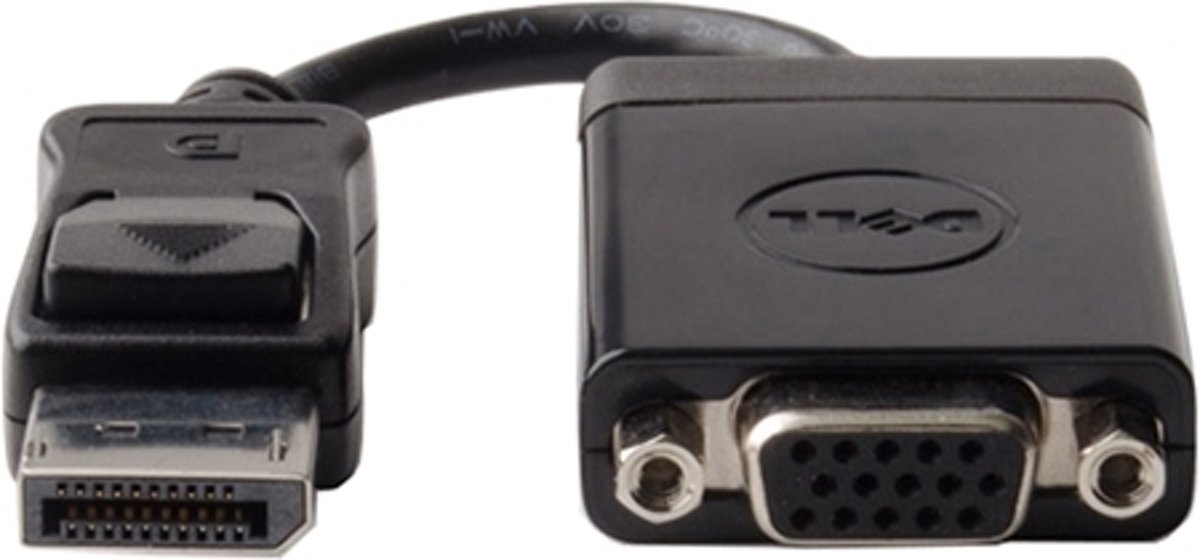 DELL 470-AANJ kabeladapter/verloopstukje DisplayPort M VGA FM Zwart