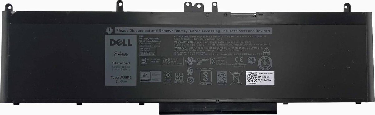 Dell 4F5YV 6 cellen Li-ion 84Wh 11.4V 7260mAh Laptop Accu Type WJ5R2 (OEM)