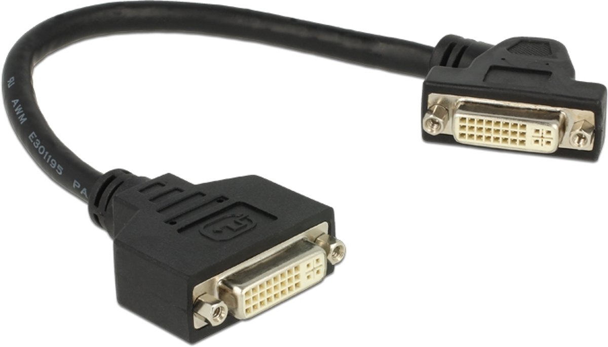 DeLOCK 0.25m 2xDVI-D 0.25m DVI-D DVI-D Zwart DVI kabel