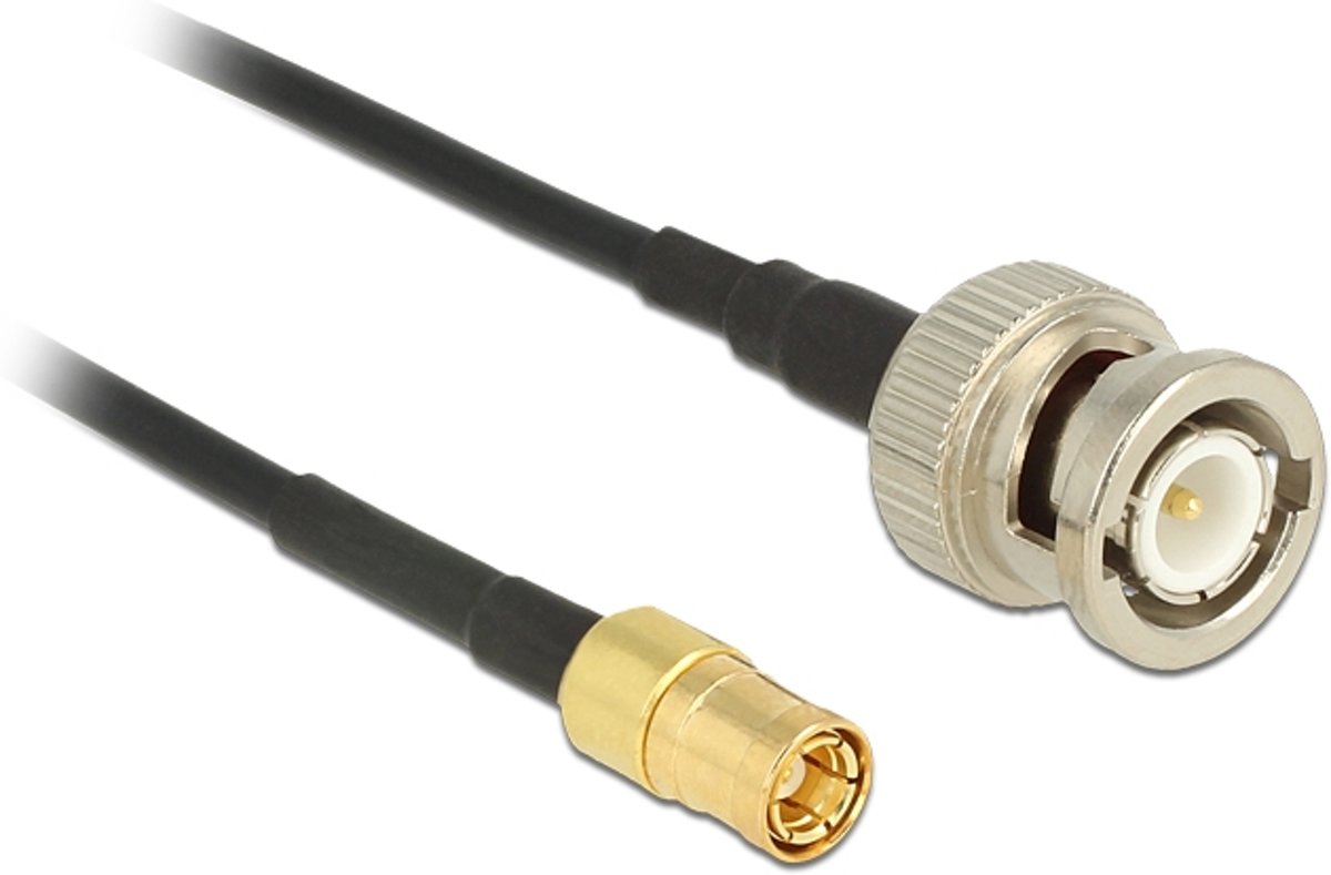 DeLOCK 1m, BNC/SMB 1m BNC SMB Zwart coax-kabel