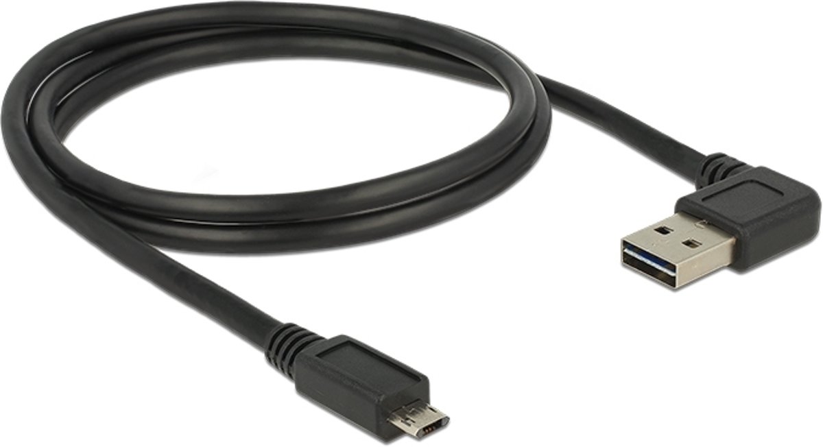 DeLOCK 1m, USB2.0-A/USB2.0 Micro-B 1m USB A Micro-USB B Mannelijk Mannelijk Zwart USB-kabel