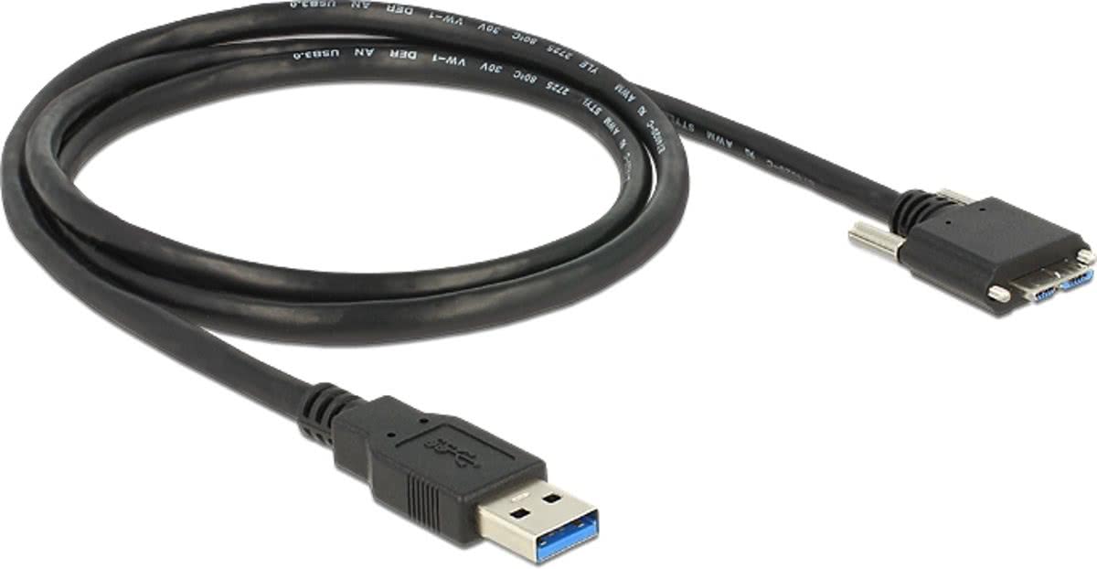 DeLOCK 1m USB 3.0 1m USB A Micro-USB B Mannelijk Mannelijk Zwart USB-kabel