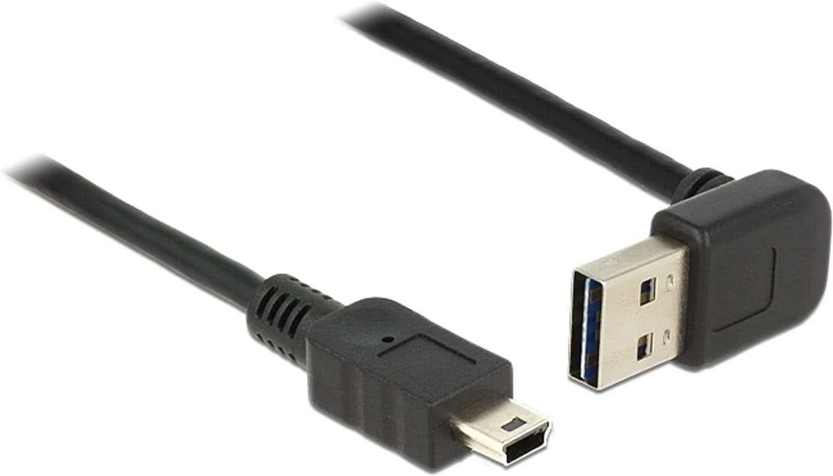 DeLOCK 2m, USB 2.0-A - USB 2.0 mini 2m USB A Mini-USB B Mannelijk Mannelijk Zwart USB-kabel