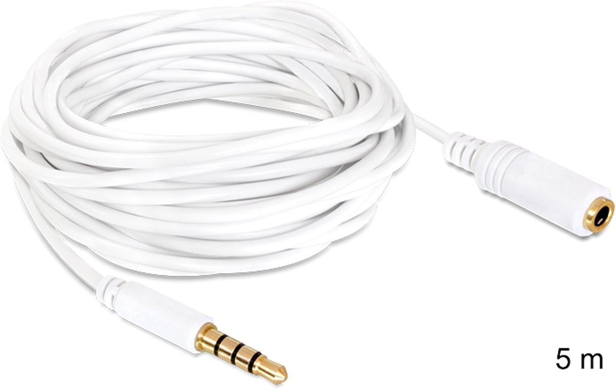 DeLOCK 3.5mm 5m 5m 3.5mm 3.5mm Wit audio kabel