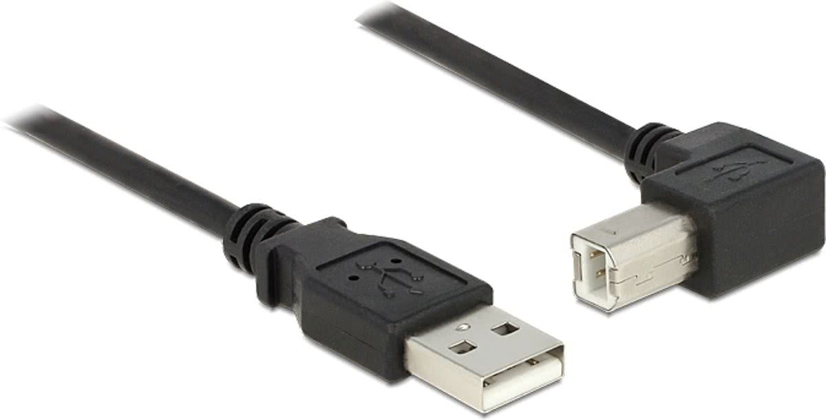 DeLOCK 5m, USB 2.0-A - USB 2.0-B 5m USB A USB B Mannelijk Mannelijk Zwart USB-kabel