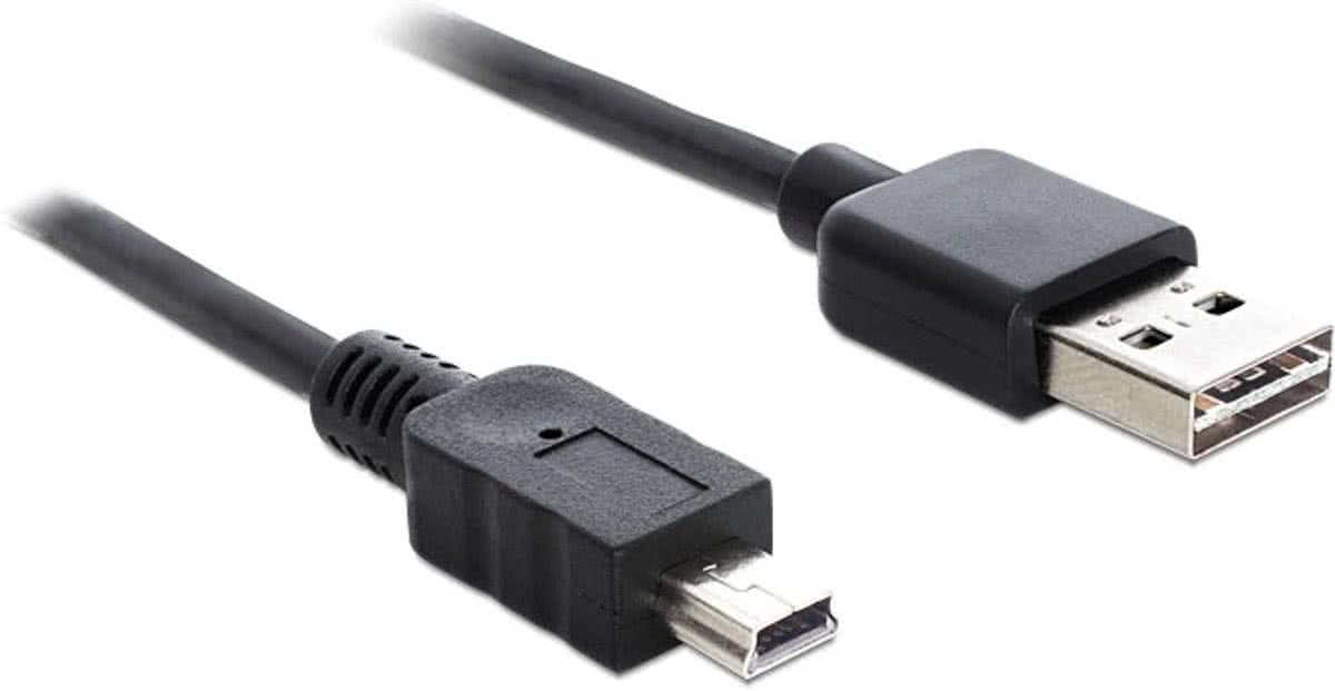 DeLOCK 5m USB 2.0 A - mini USB m/m 5m USB A Mini-USB A Mannelijk Mannelijk Zwart USB-kabel