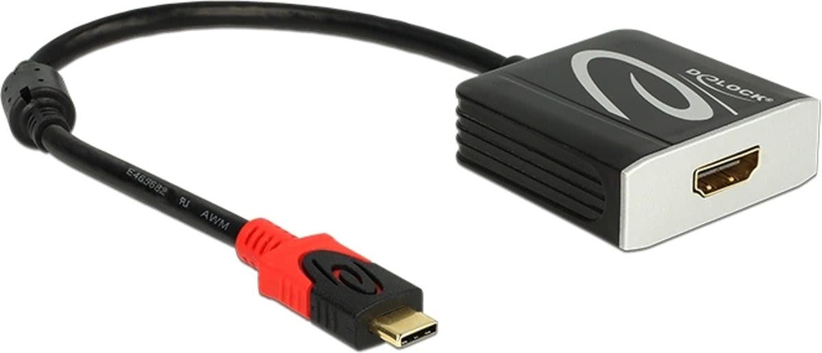 DeLOCK 62729 USB Type-C HDMI Zwart kabeladapter/verloopstukje