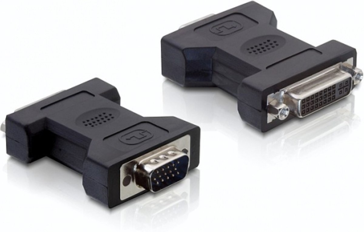 DeLOCK 65017 DVI-I VGA 15-pin M Zwart kabeladapter/verloopstukje