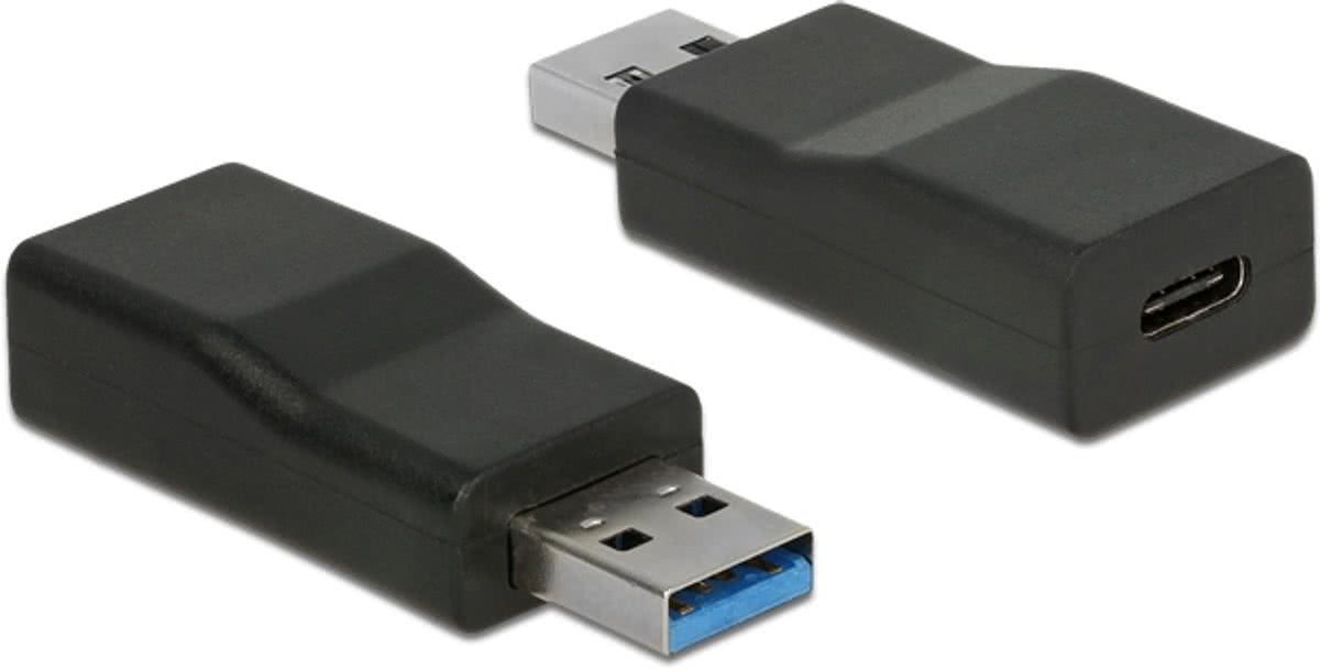 DeLOCK 65696 USB 3.1 Gen 2 Type-A USB 3.1 Gen 2 Type-C Zwart kabeladapter/verloopstukje