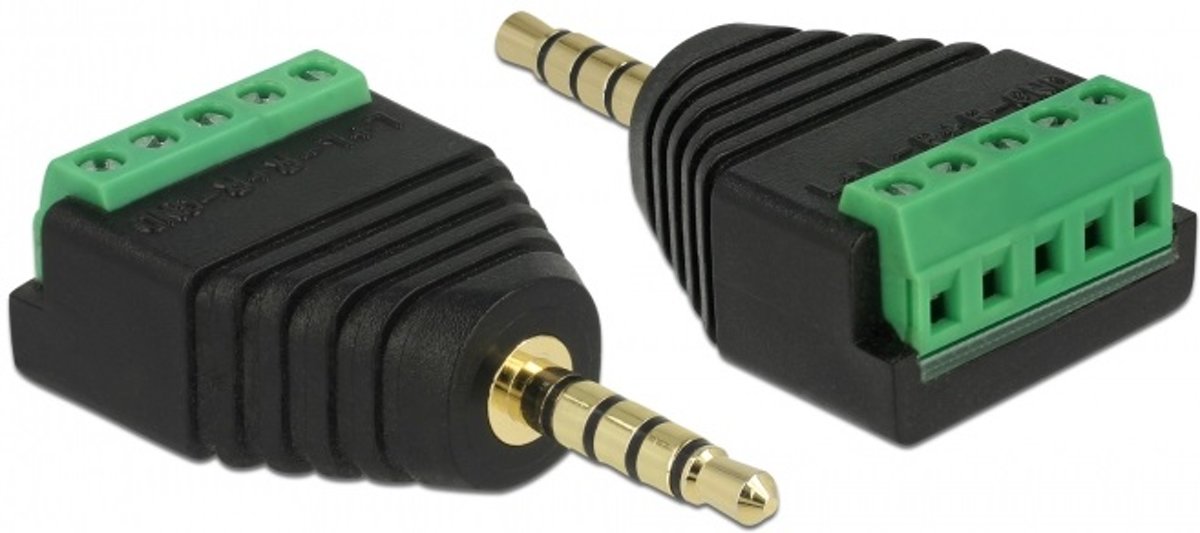 DeLOCK 65947 kabeladapter/verloopstukje 3.5 mm Klemmenblok Zwart, Groen