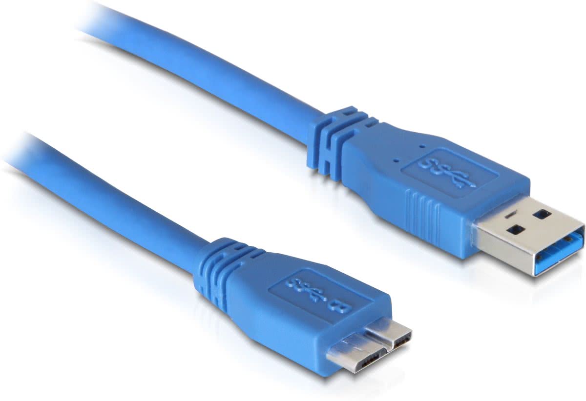 DeLOCK 83502 5m USB A Micro-USB B Mannelijk Mannelijk Blauw USB-kabel