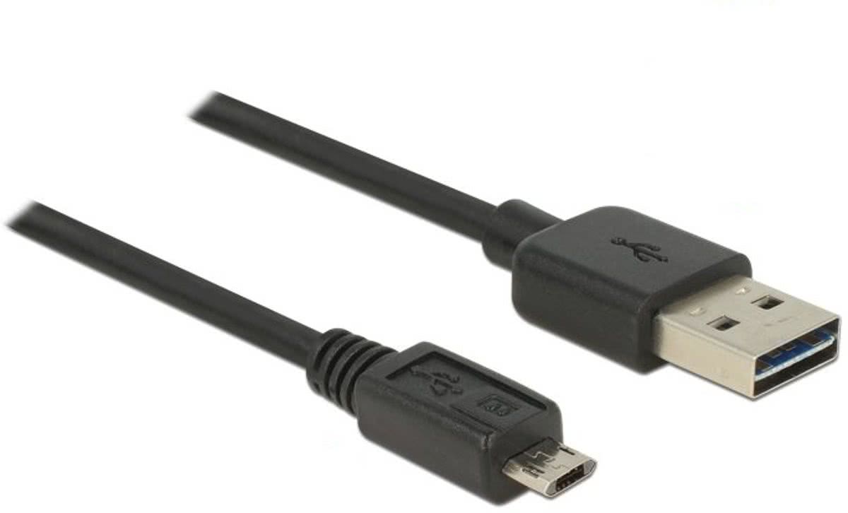 DeLOCK 83852 5m USB A Micro-USB B Mannelijk Mannelijk Zwart USB-kabel