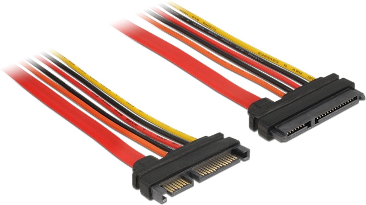 DeLOCK 84917 SATA-kabel 0,1 m SATA 22-pin Oranje, Rood, Geel