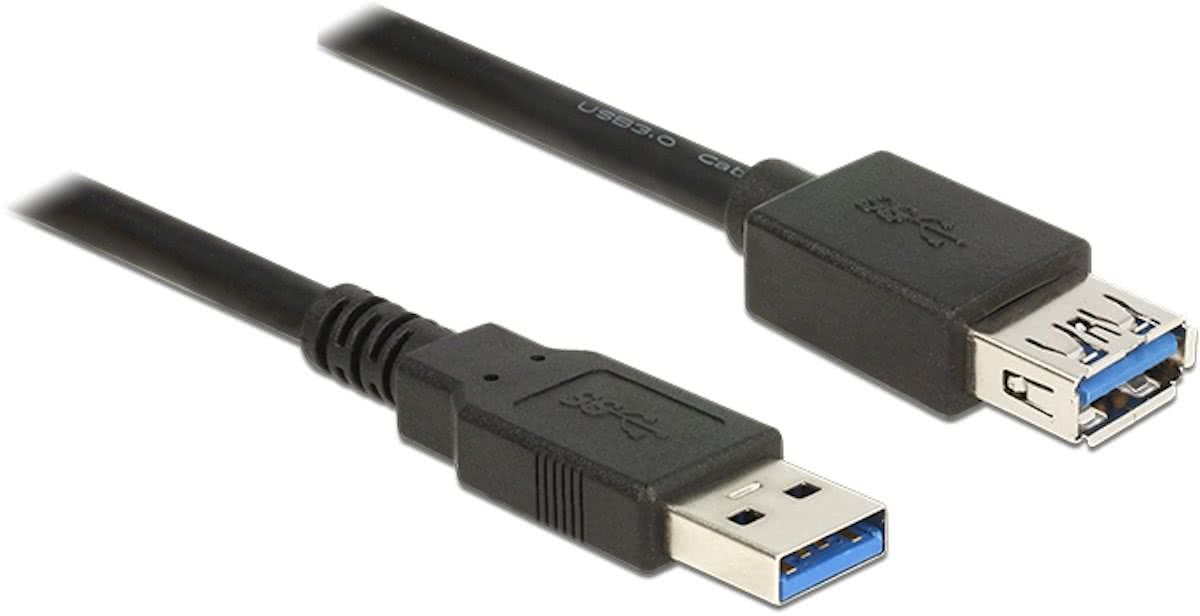 DeLOCK 85054 1m USB A USB A Mannelijk Vrouwelijk Zwart USB-kabel